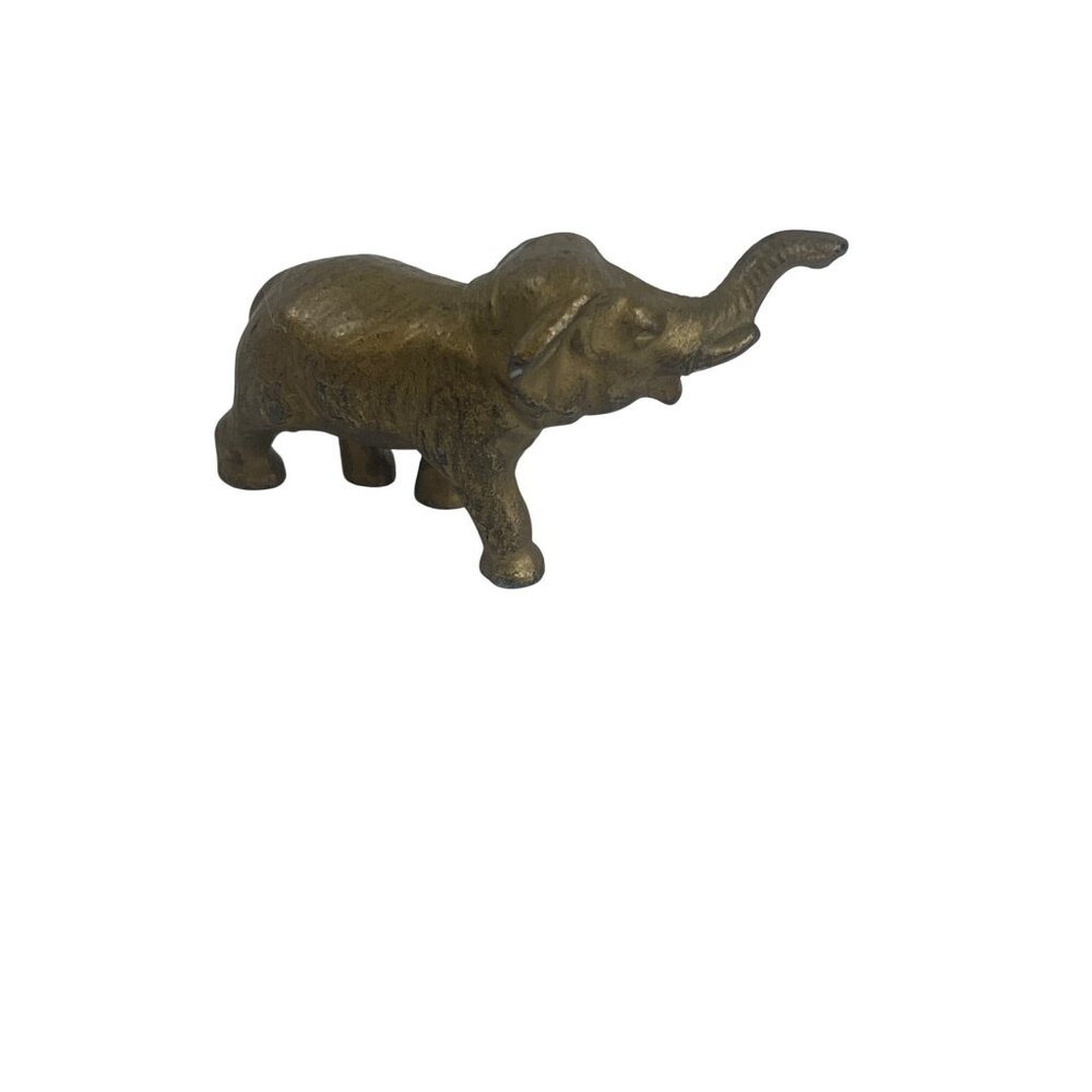 Vintage Solid Brass Elephant Miniature Figurine